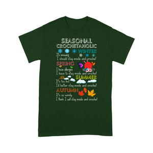 Seasonal Crochetaholic Winter T-shirt Crochet Lover Tee - Standard T-shirt Tee Shirt Gift For Christmas