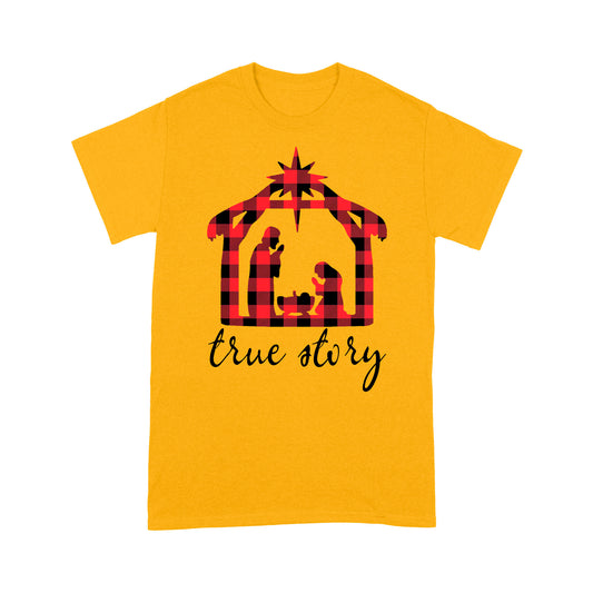 Fíor-Scéal an Bhainisteora Nollag Radharc na Nollag Brat Buabhall Dearg - Bronntanas Caighdeánach Léine Tléine Don Nollaig