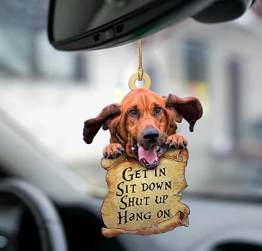 Bloodhound Get In Two Sided Ornament, Dog Car Decoration For Car - Best gifts your whole family