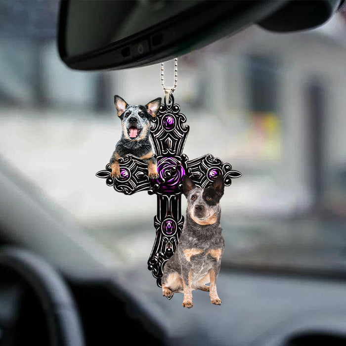 Australian Cattle Pray For God Car Hanging Ornament Dog Pray For God Ornament Godmerch - Best gifts your whole family