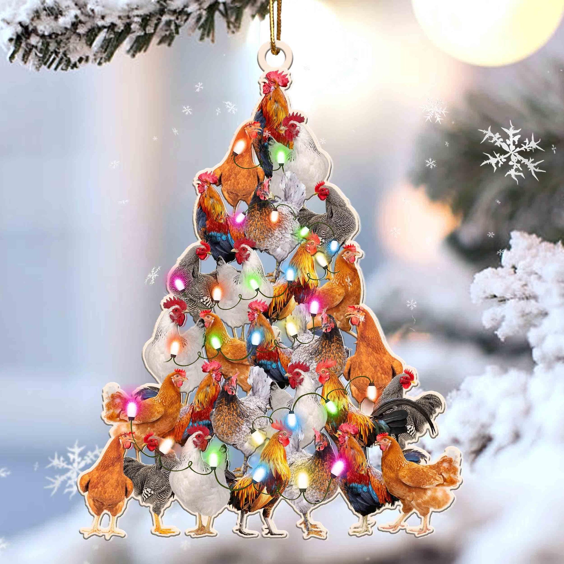 Chicken lovely tree gift for chicken lover gift for farmer ornament - Best gifts your whole family
