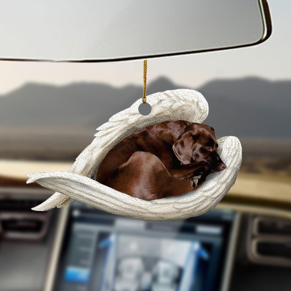 Chocolate labrador retriever sleeping angel chocolate Lab lovers dog moms ornament - Best gifts your whole family