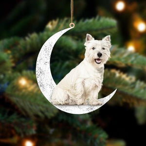 West Highland White Terrier 2-Sit On The Moon-Two Sided Ornament - Best gifts your whole family