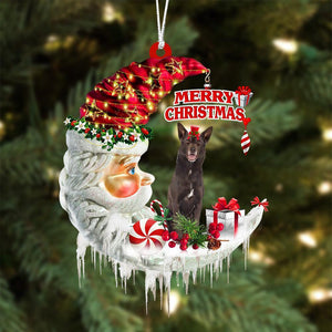 Australian Kelpie On The Moon Merry Christmas Hanging Ornament - Best gifts your whole family