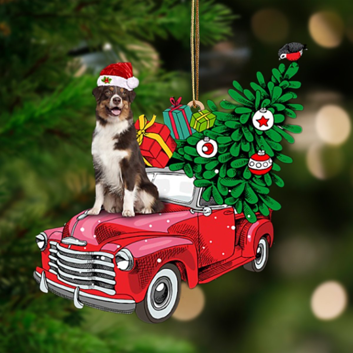 Australian Shepherd 3-Pine Truck Hanging Ornament - Best gifts your whole family