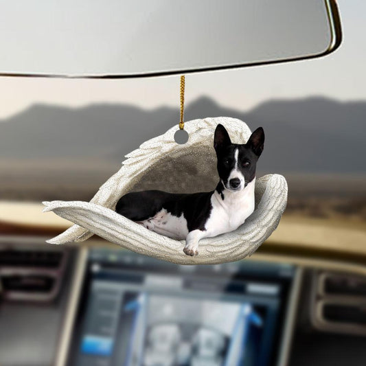 Black White Basenji Sleeping Angel Dog Lover Ornament - Best gifts your whole family