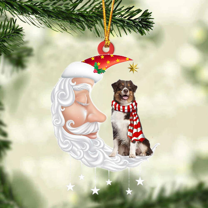 Australian Shepherd 3 With Santa Christmas Ornament Dog Christmas Ornament - Best gifts your whole family