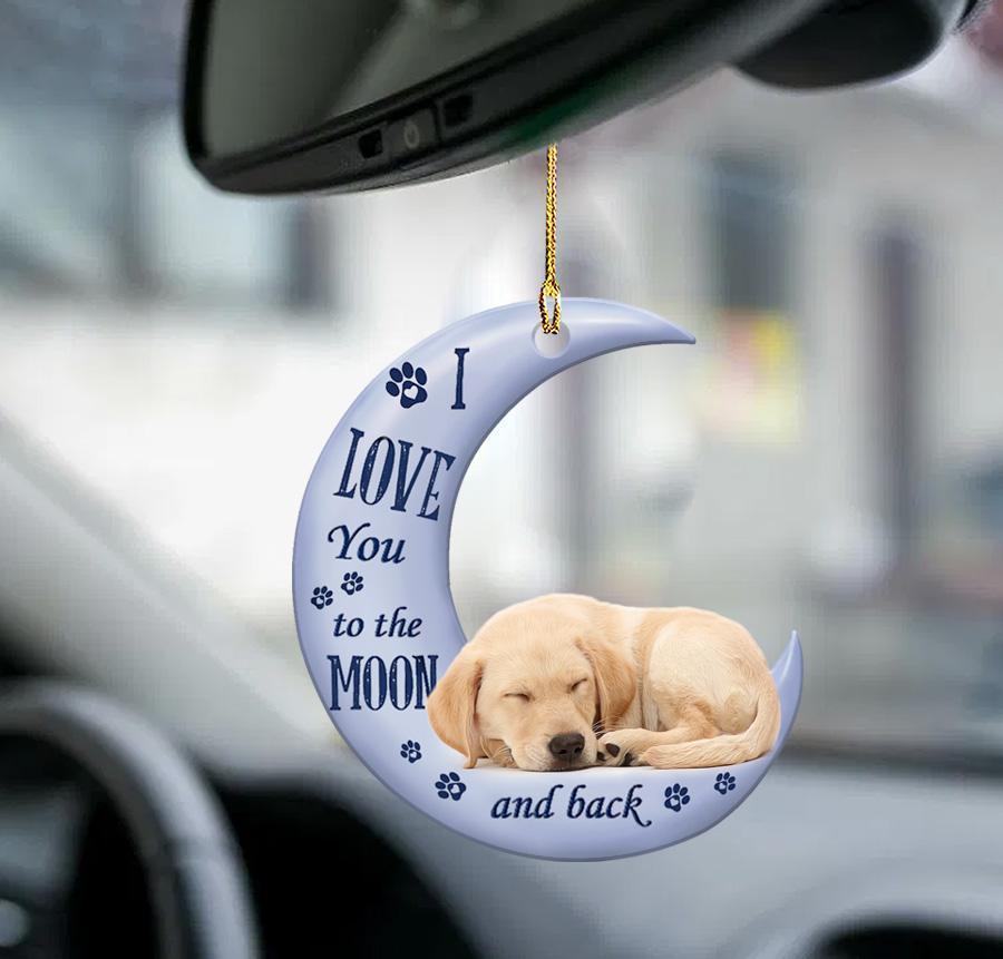 Labrador Retriever Moon Back Lab Lover Dog Moms Two Sided Ornament - Best gifts your whole family
