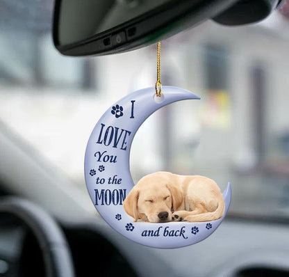 Labrador Retriever Moon Back Lab Lover Dog Moms Two Sided Ornament - Best gifts your whole family