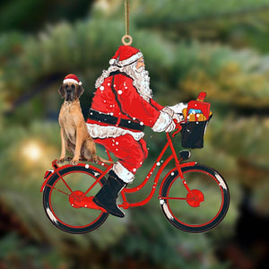 Santa Claus Riding A Bike With Great Dane (4)-Two Sided Ornament - Best gifts your whole family