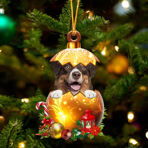 Australian Shepherd In Golden Egg Christmas Ornament - Best gifts your whole family