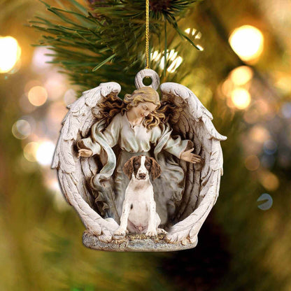 English Springer Spaniel (5)-Angel Hug Winter Love Two Sided Ornament - Best gifts your whole family