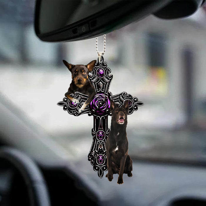 Australian Kelpie Pray For God Car Hanging Ornament Dog Pray For God Ornament Godmerch - Best gifts your whole family