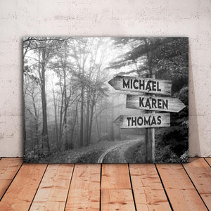 Jungle Street Signs, Black & White Canvas, Street Signs Canvas