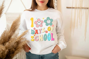 100 Days Of school groovy 100th day school Teacher Kids T-Shirt