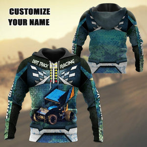 3D Dirt Track Racing Custom Name Tshirt Hoodie Apparel