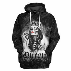 3D Skull His Queen Custom Tshirt Hoodie Apparel