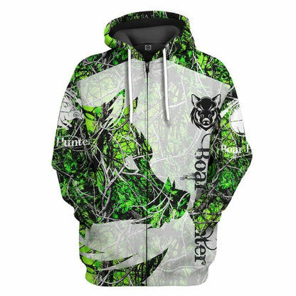 3D Boar Hunter Glas Chustaim Tshirt Éadaí Cochaill