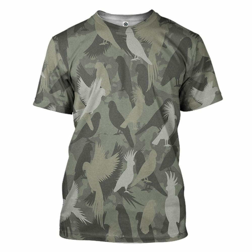 3D Parrot Camo Custom Tshirt Éadaí Hoodie