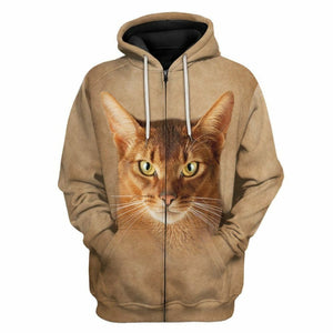 3D Abyssinian Cat Tshirt Hoodie Apparel