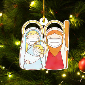 Funny Social Distancing Baby Jesus Ornaments Set of 10 & 5, Stay Home Christian Ornaments, Funny Christmas Ornaments Family Gift Idea