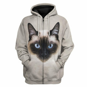 3D Siamese Cat Tshirt Hoodie Apparel