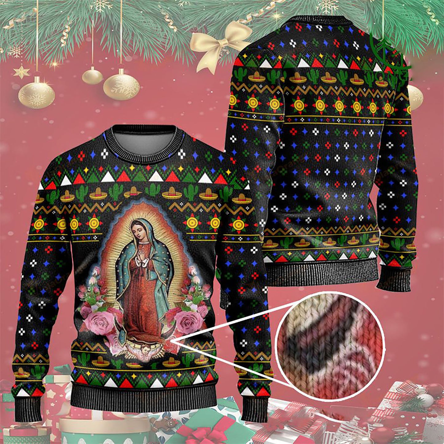 Christmas Mexico Our Lady of Guadalupe Ugly Sweater, Christmas Gift, Gift Christmas 2024