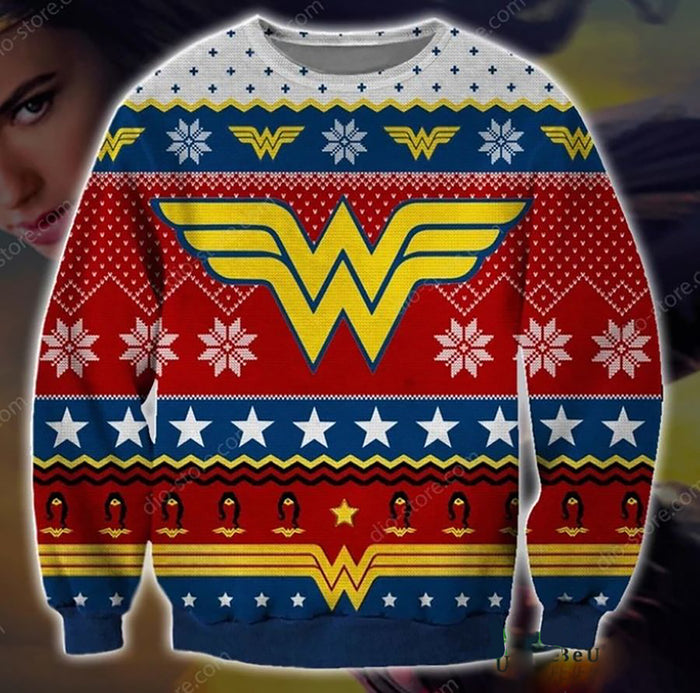 Wonder Woman Symbol 3D Christmas Ugly Sweater, Christmas Ugly Sweater, Christmas Gift, Gift Christmas 2022