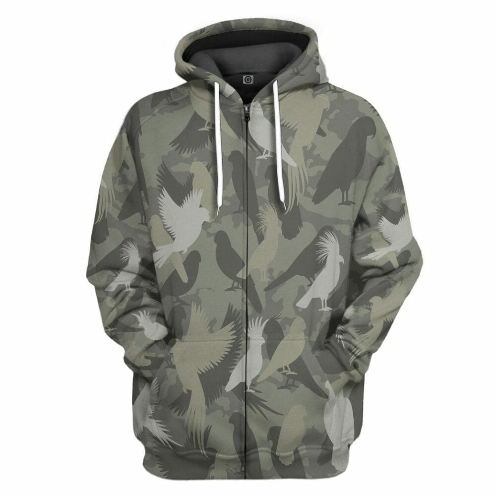 3D Parrot Camo Custom Tshirt Éadaí Hoodie