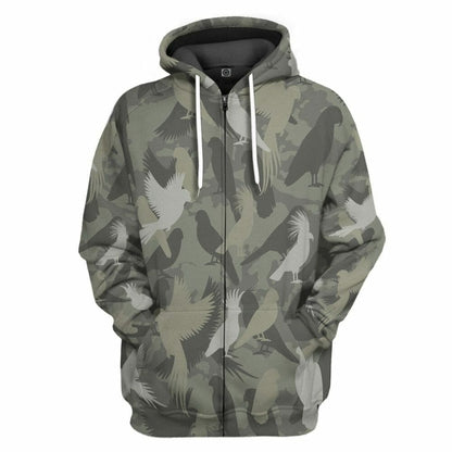 3D Parrot Camo Custom Tshirt Éadaí Hoodie