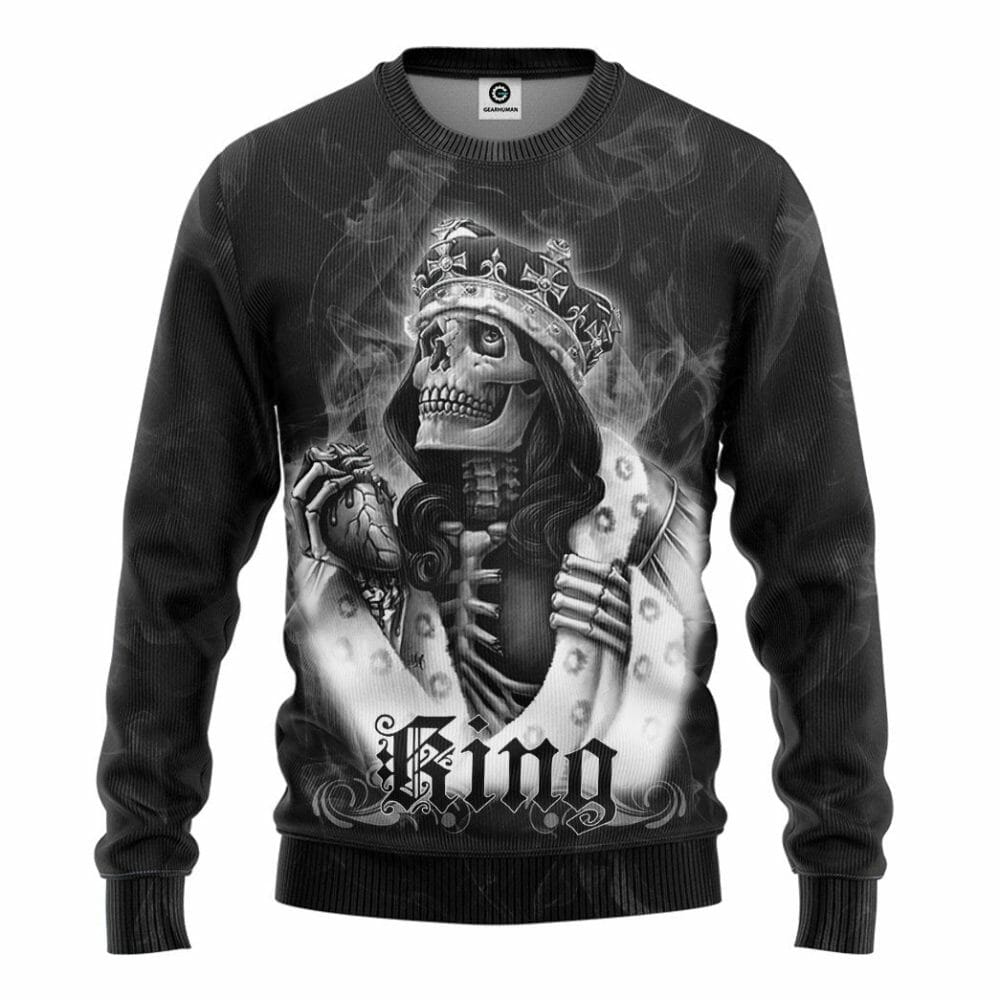 3D Skull a Rí Saincheaptha Tshirt Éadaí Cochaillín