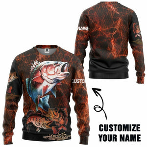 3D Fishing Custom Name Tshirt Hoodie Apparel