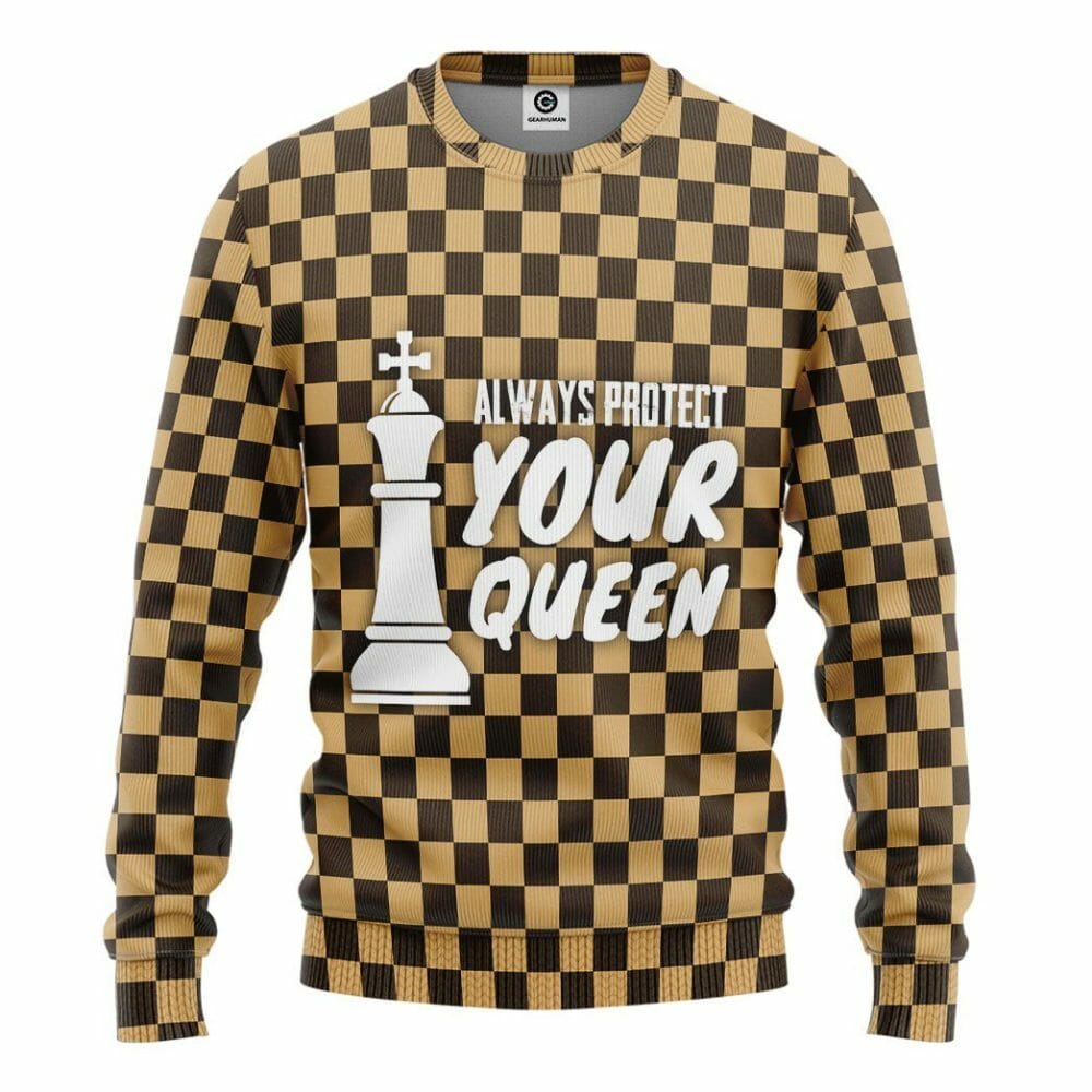 3D King Chessboard Couple Tshirt Hoodie Apparel