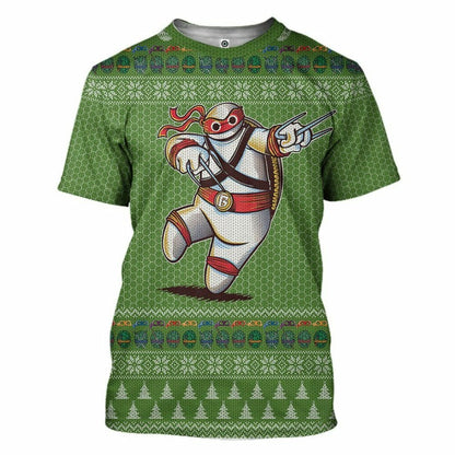 3D Big Ninja 6 Ugly Christmas Sweater Custom Tshirt Hoodie Apparel