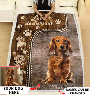 Love Dachshund personalized coffee dog blanket gifts custom christmas blanket