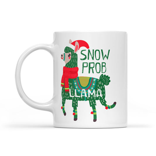 Sneachta Prob-Llama Bronntanas Nollag Greannmhar - Bronntanas Muga Bán Don Nollaig