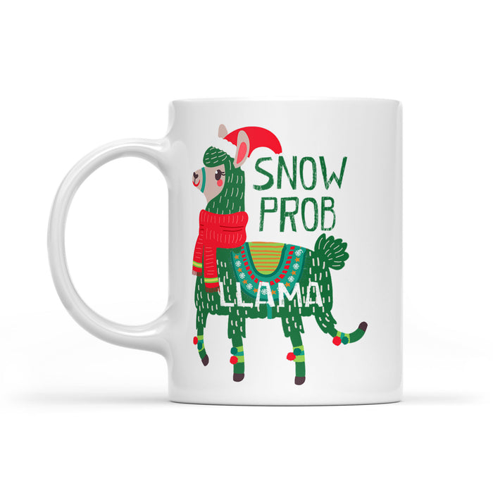 Snow Prob-Llama Funny Christmas Gift -   White Mug Gift For Christmas