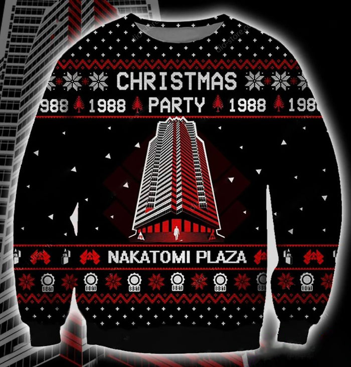 Nakatomi Plaza Logo 3D Christmas Ugly Sweater, Christmas Ugly Sweater, Christmas Gift, Gift Christmas 2022
