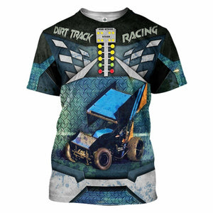 3D Dirt Track Racing Custom Name Tshirt Hoodie Apparel