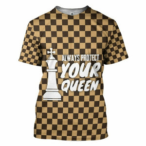 3D King Chessboard Couple Tshirt Hoodie Apparel
