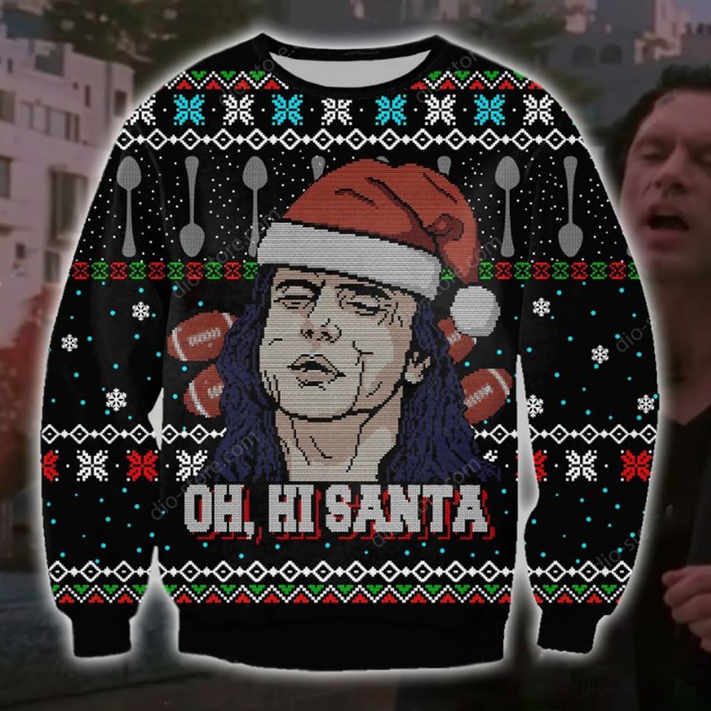 Ó Dia duit Santa 3D Geansaí Gránna Nollag, Geansaí Gránna Nollag, Bronntanas Nollag, Bronntanas Nollag 2024