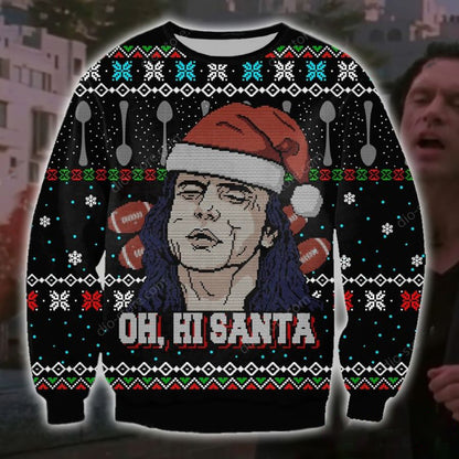 Ó Dia duit Santa 3D Geansaí Gránna Nollag, Geansaí Gránna Nollag, Bronntanas Nollag, Bronntanas Nollag 2024