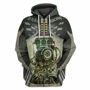 3D Drag Racing Tshirt Hoodie Apparel