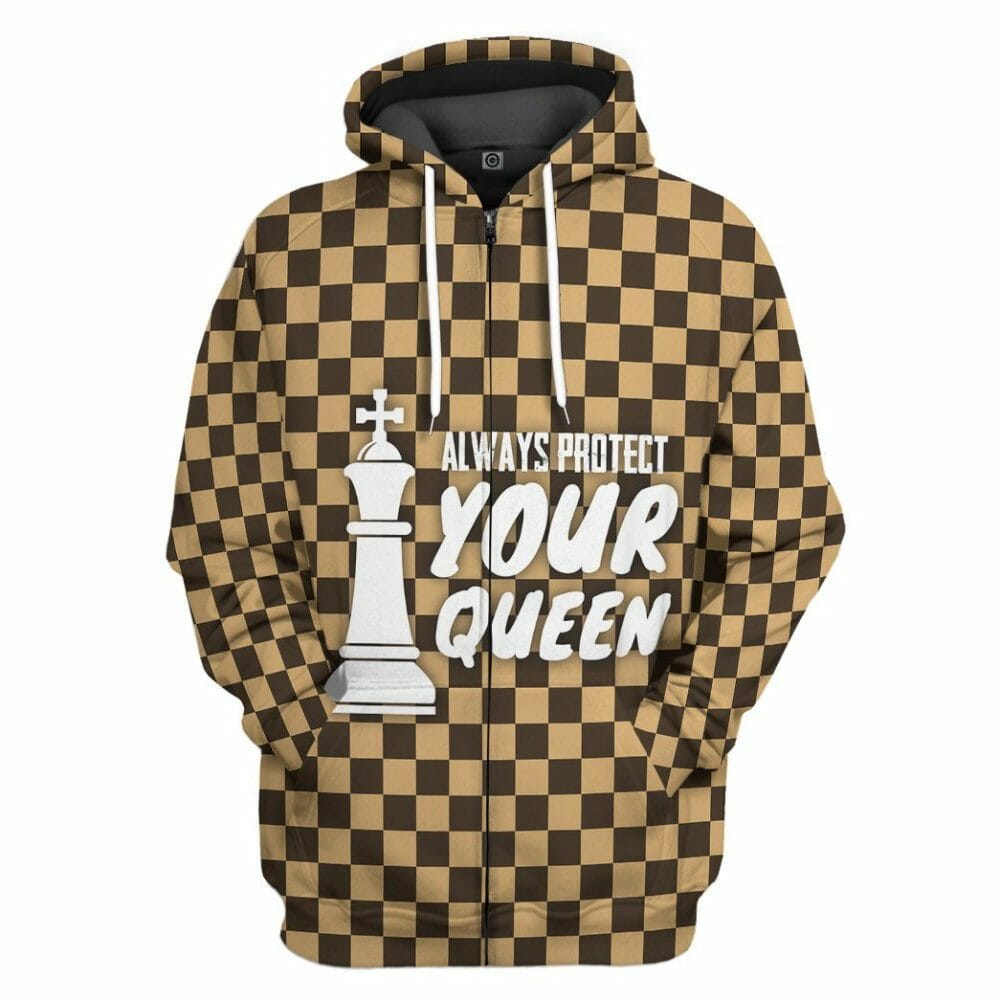 3D King Chessboard Couple Tshirt Hoodie Apparel