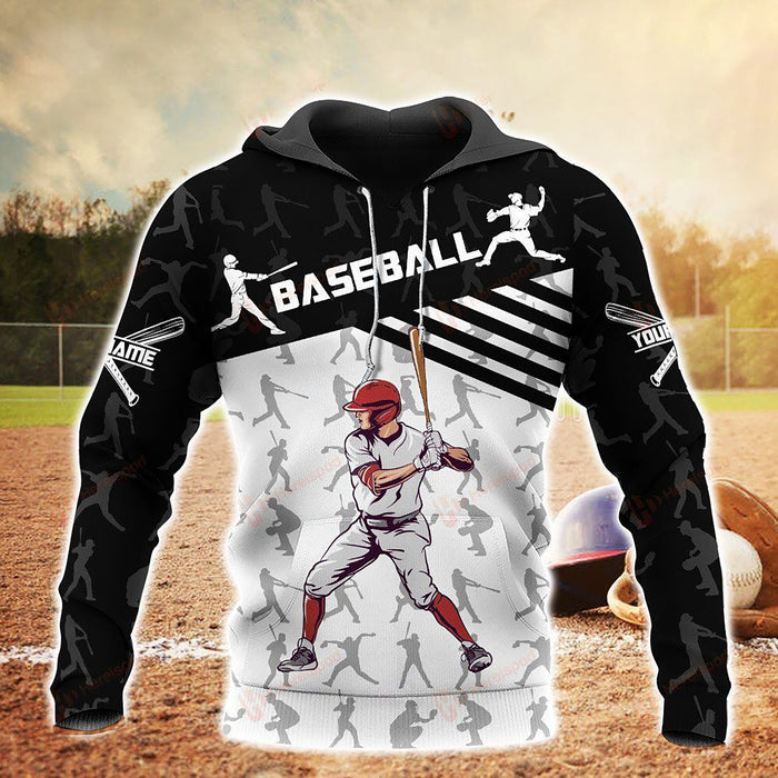 Baseball Cross Black Personalized 3D Hoodie, Christmas Ugly Sweater, Christmas Gift, Gift Christmas 2022