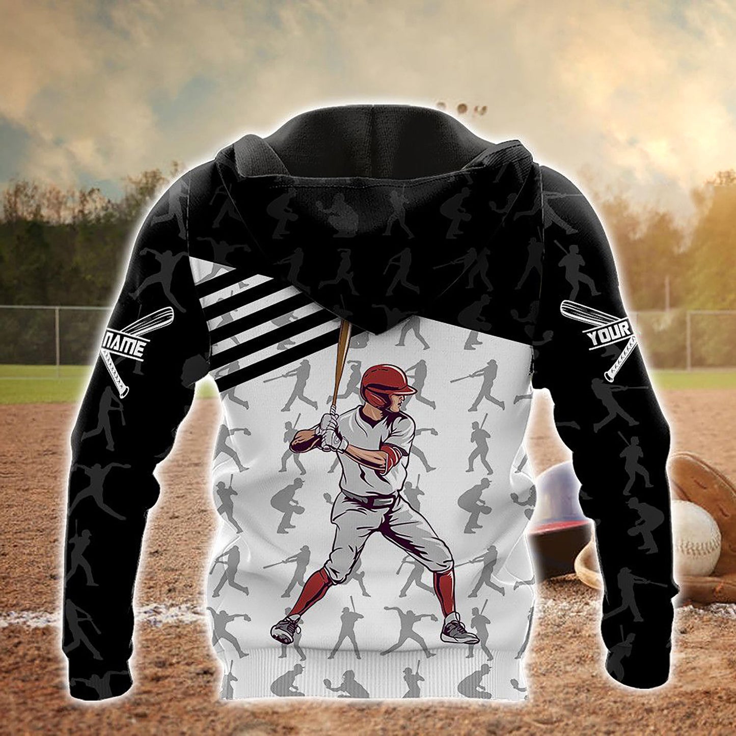 Baseball Cross Black Cochaillín 3D Pearsantaithe, Geansaí Gránna Nollag, Bronntanas Nollag, Bronntanas Nollag 2024