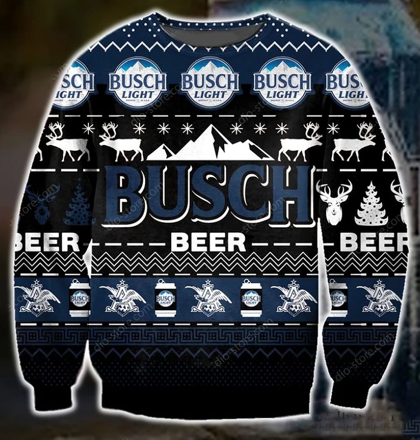 Dark Busch Beer Pattern 3D Christmas Ugly Sweater, Christmas Ugly Sweater, Christmas Gift, Gift Christmas 2024