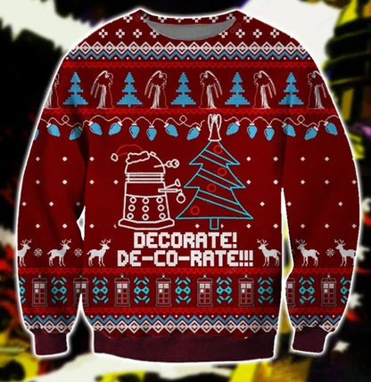 Funny Daleks Symbol 3D Christmas Ugly Sweater, Christmas Ugly Sweater, Christmas Gift, Gift Christmas 2024
