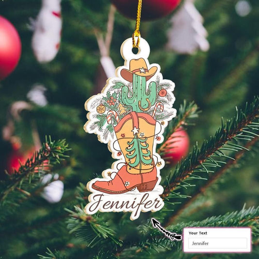 Tosaithe Cowboy 2 Ornáid Chustaim, Bronntanas Nollag, Maisiú Nollag