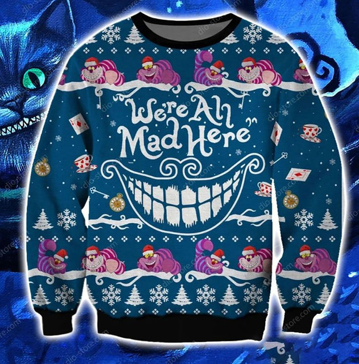 Cheshire Cat 3D Christmas Ugly Sweater, Christmas Ugly Sweater, Christmas Gift, Gift Christmas 2022